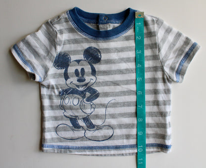 Striped Mickey sketch tee - 9m