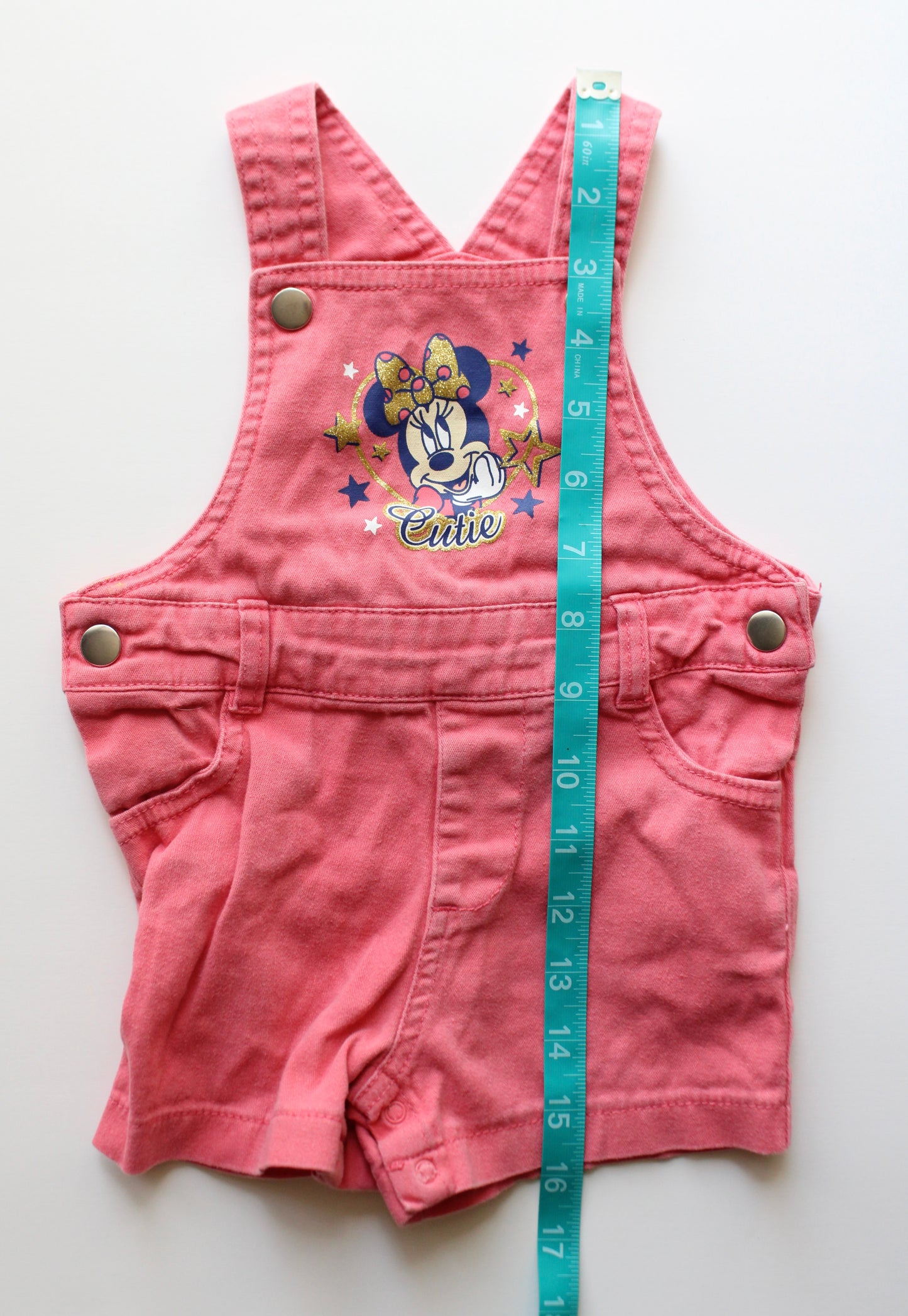 Pink Cutie Minnie overalls - size 18m