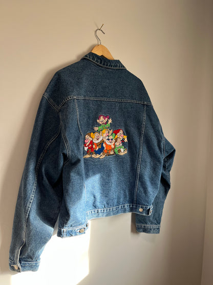 Vintage embroidered Seven Dwarfs denim jacket - XXL