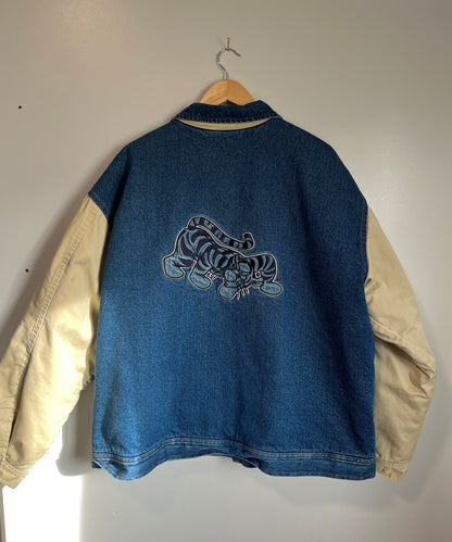 Vintage Tigger denim varsity jacket - XL