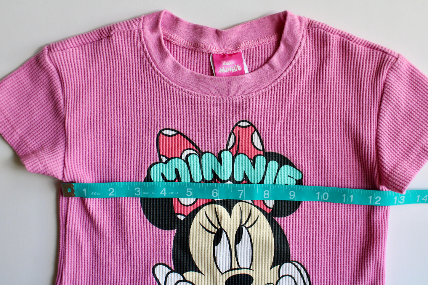 Adorable pink waffle knit Minnie tee - 4T