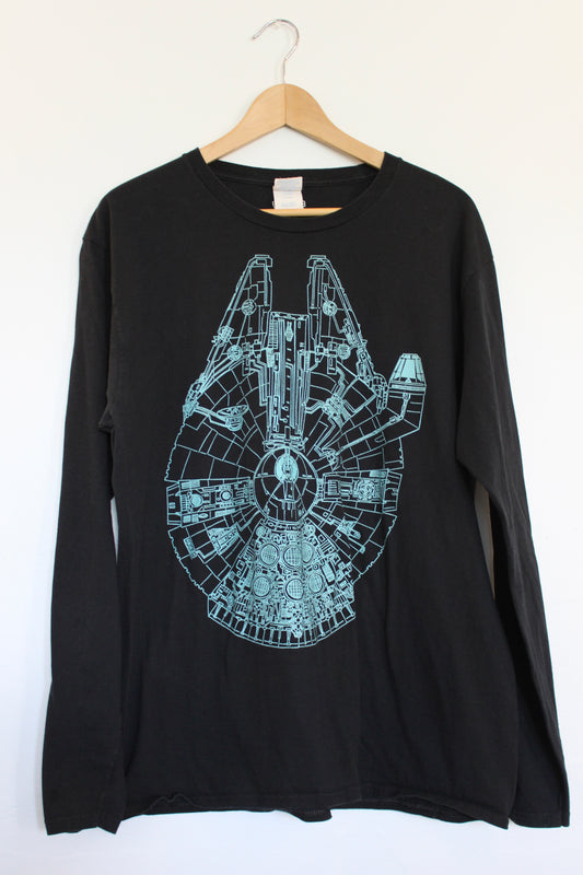 Millennium falcon long sleeve tee - size L