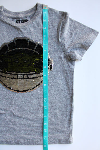 Reversible sequin Grogu/Mandalorian tee - youth XS