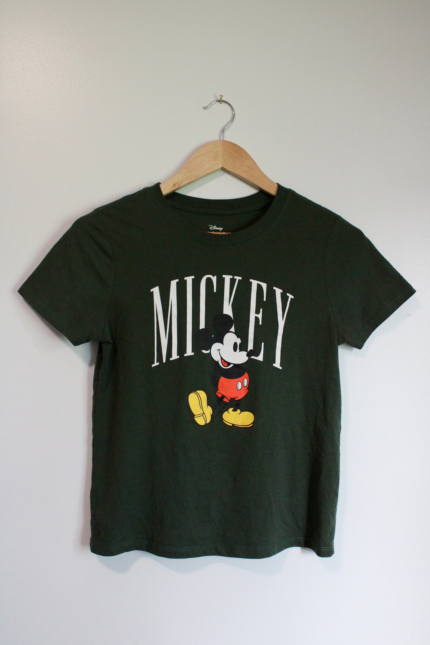 Olive green Mickey tee - juniors size M