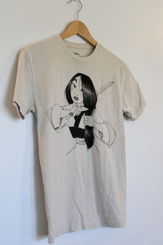 Light tan Mulan tee - size S