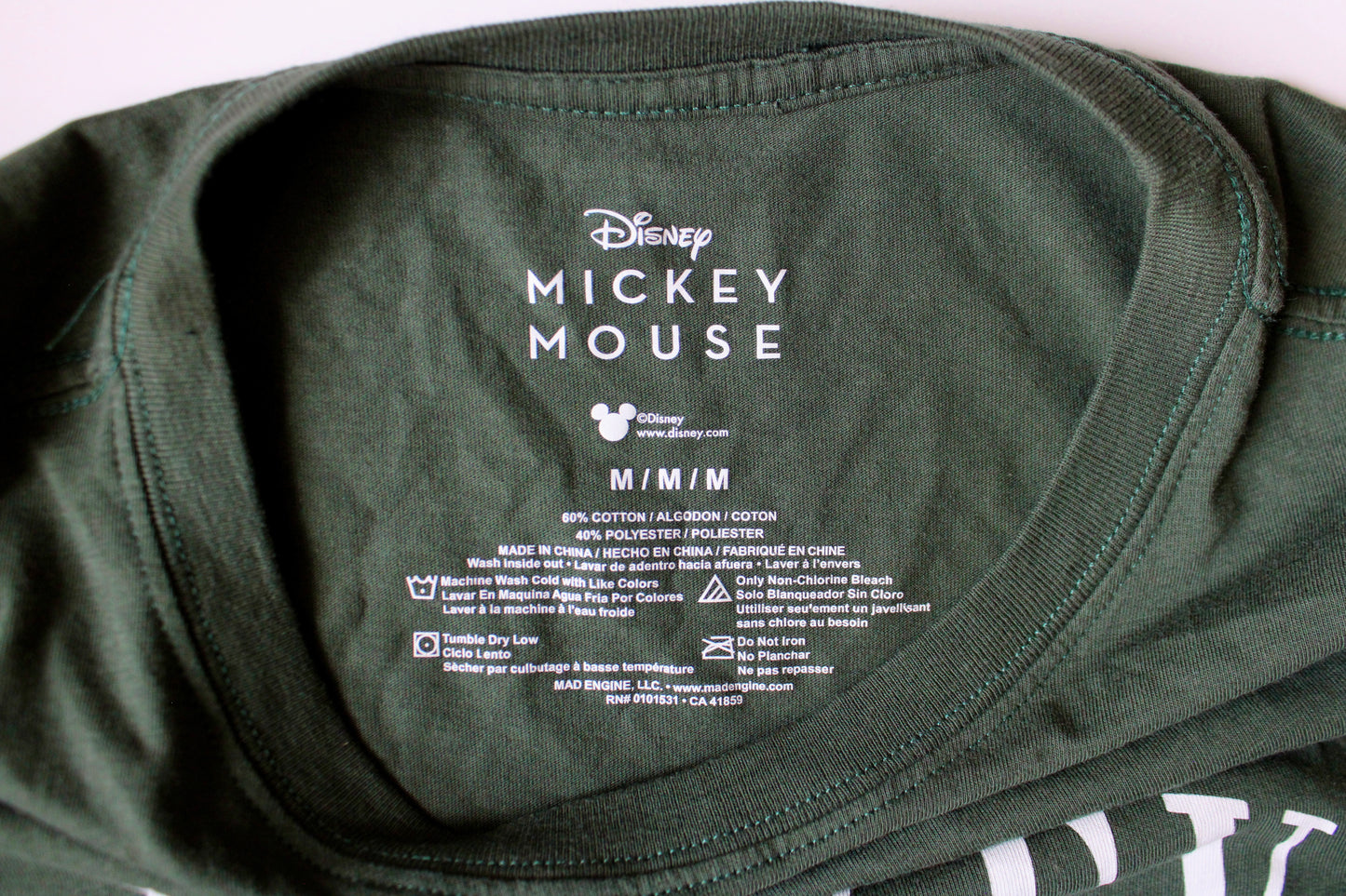 Olive green Mickey tee - juniors size M