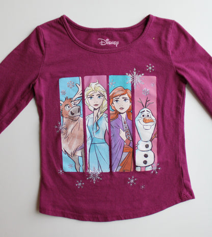 Fuchsia 4-panel Frozen long sleeve tee - 3T