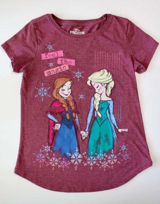 Frozen Anna and Elsa sketch tee - youth M (7-8)