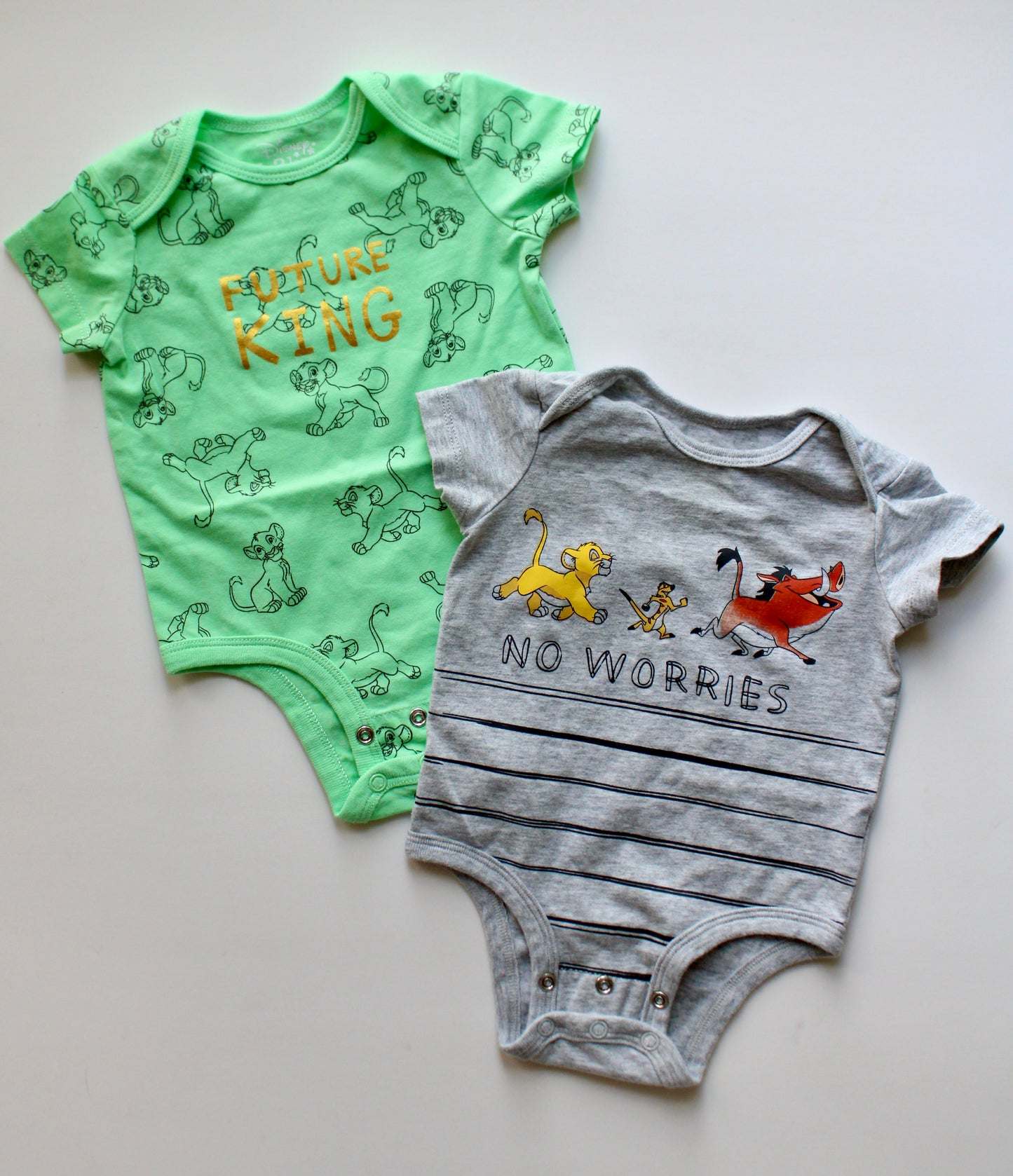 2 pack Lion King onesies - size 0-3m