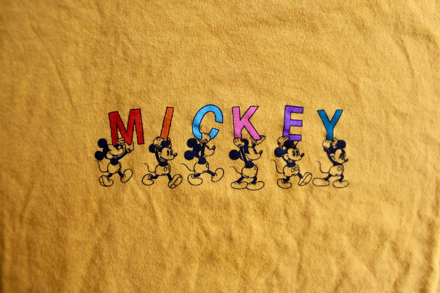 Yellow Mickey crop top - M