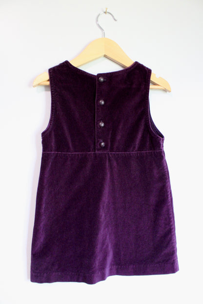 Vintage velvet plum winter Minnie dress - 4T