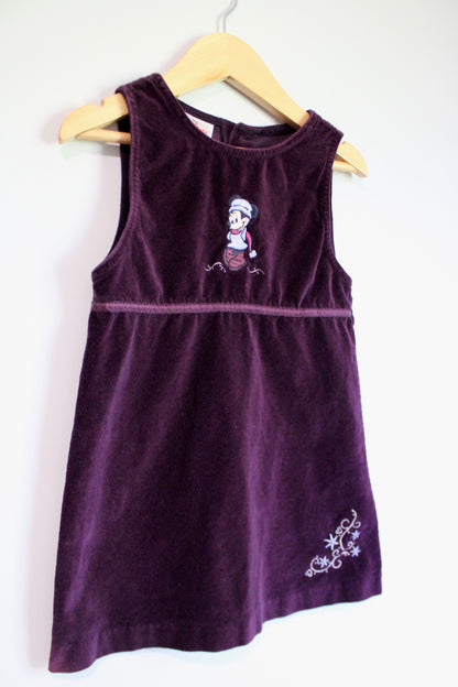 Vintage velvet plum winter Minnie dress - 4T