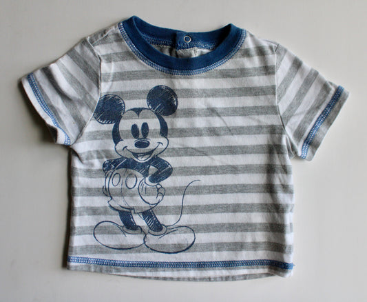 Striped Mickey sketch tee - 9m