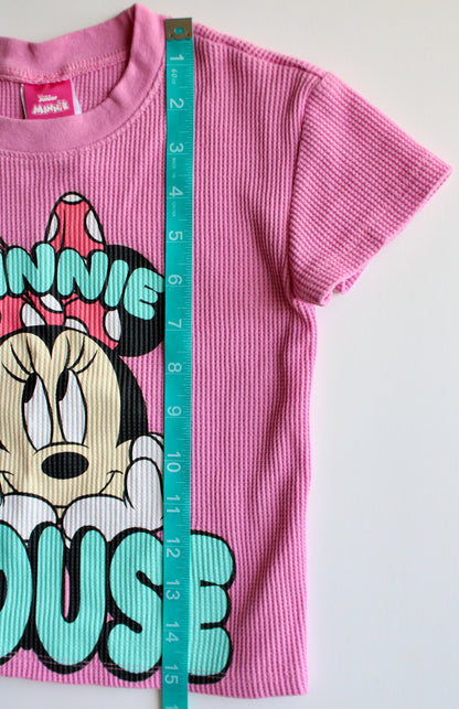 Adorable pink waffle knit Minnie tee - 4T