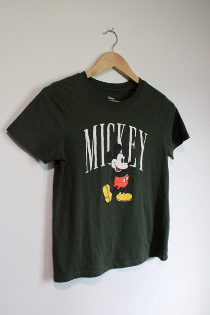 Olive green Mickey tee - juniors size M