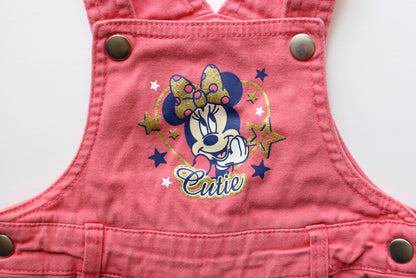 Pink Cutie Minnie overalls - size 18m