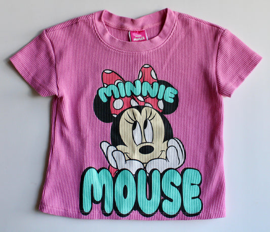 Adorable pink waffle knit Minnie tee - 4T