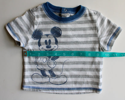 Striped Mickey sketch tee - 9m