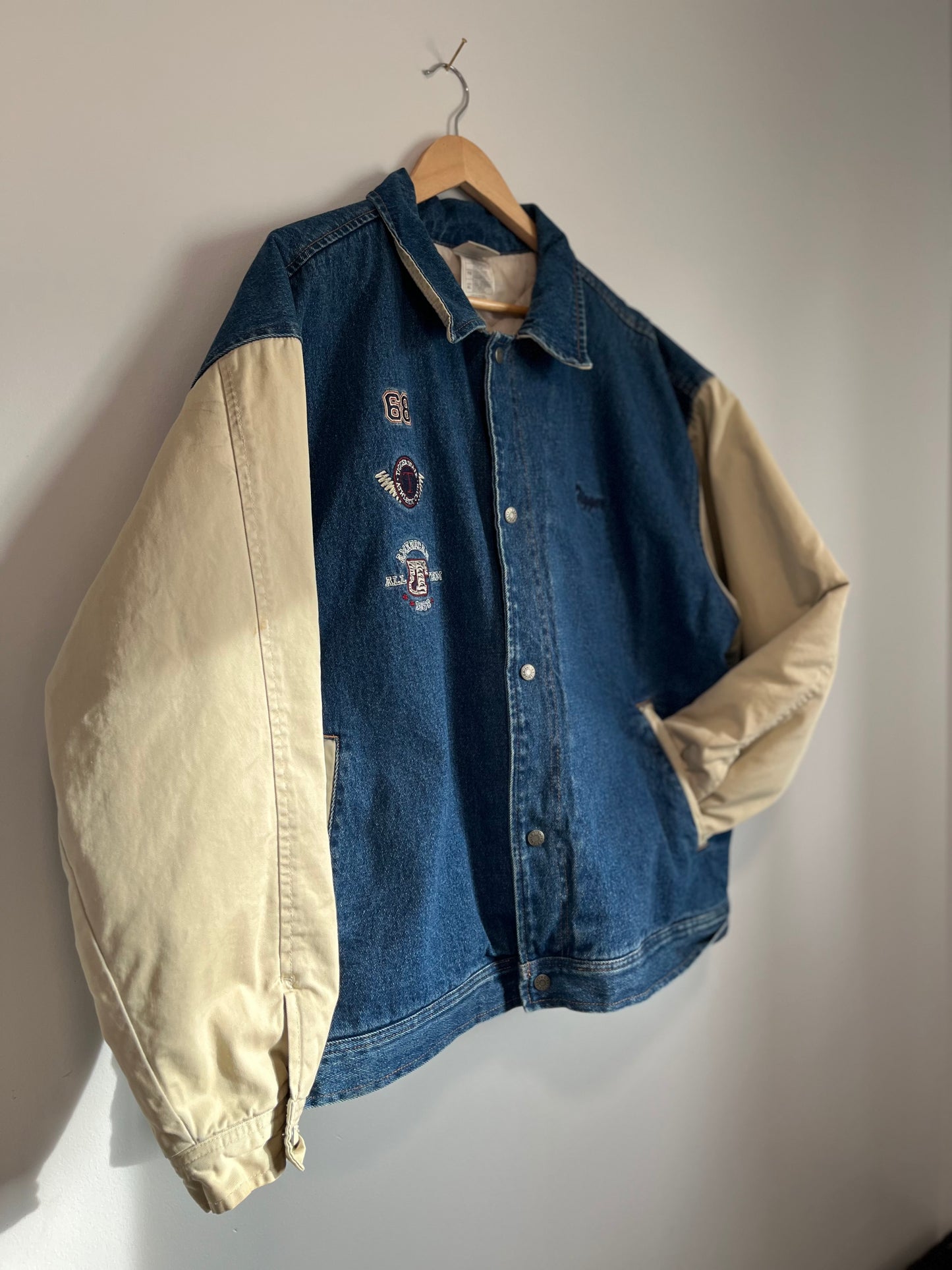 Vintage Tigger denim varsity jacket - XL