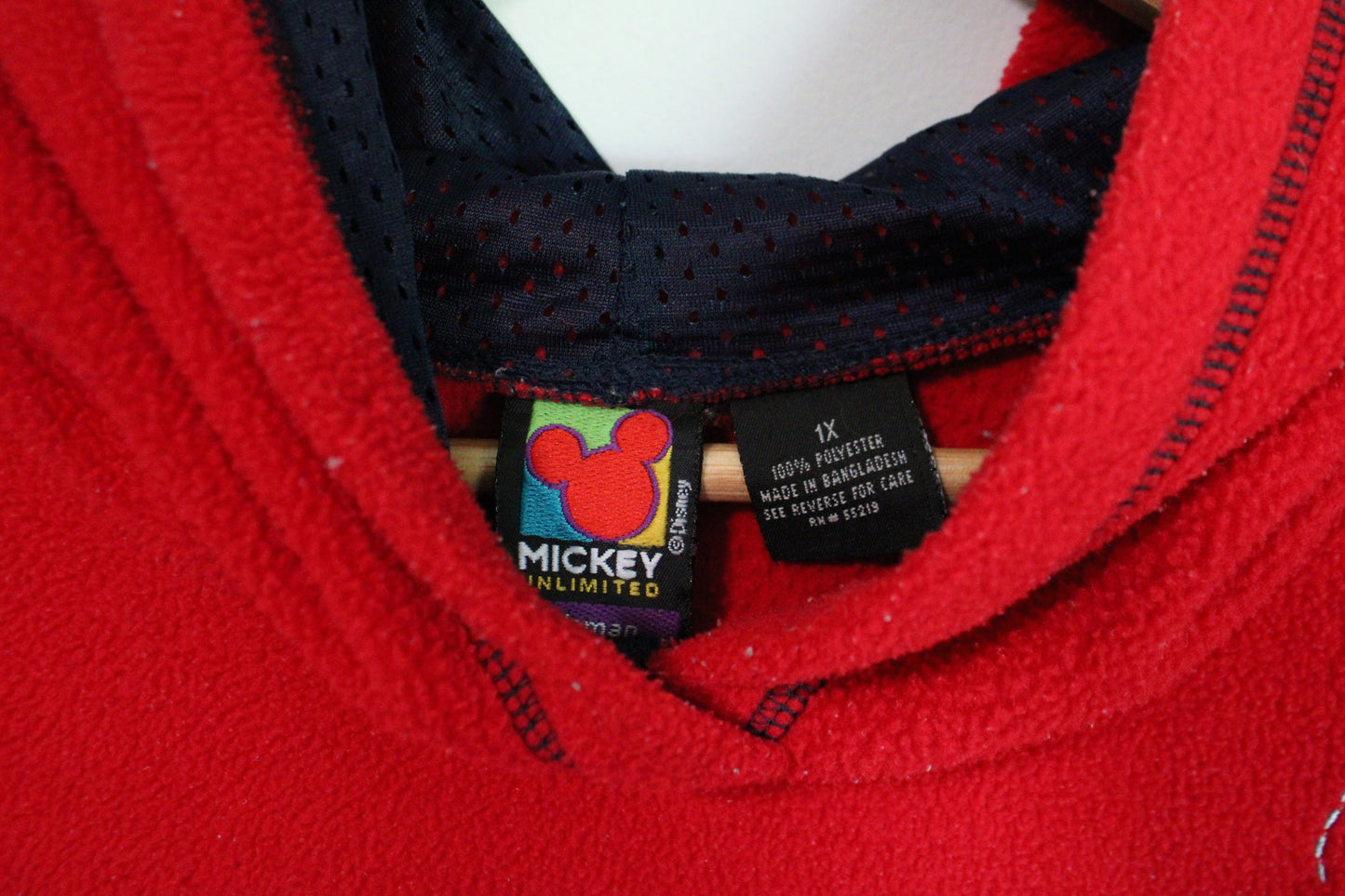 Vintage Mickey with falling leaves fleece hoodie - Size 1X