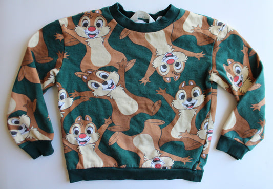 AOP H&M Chip and Dale crew neck sweatshirt - size 7